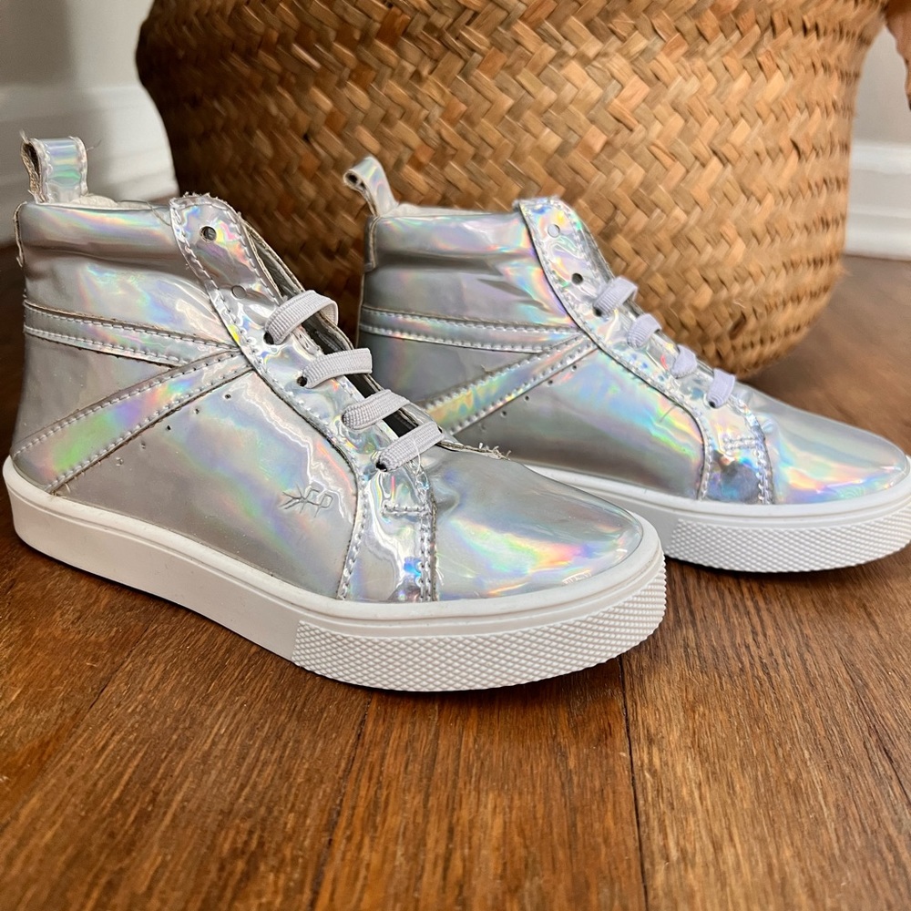 COPY - Youth size 9 holographic Freshly Picked High tops- never worn!
